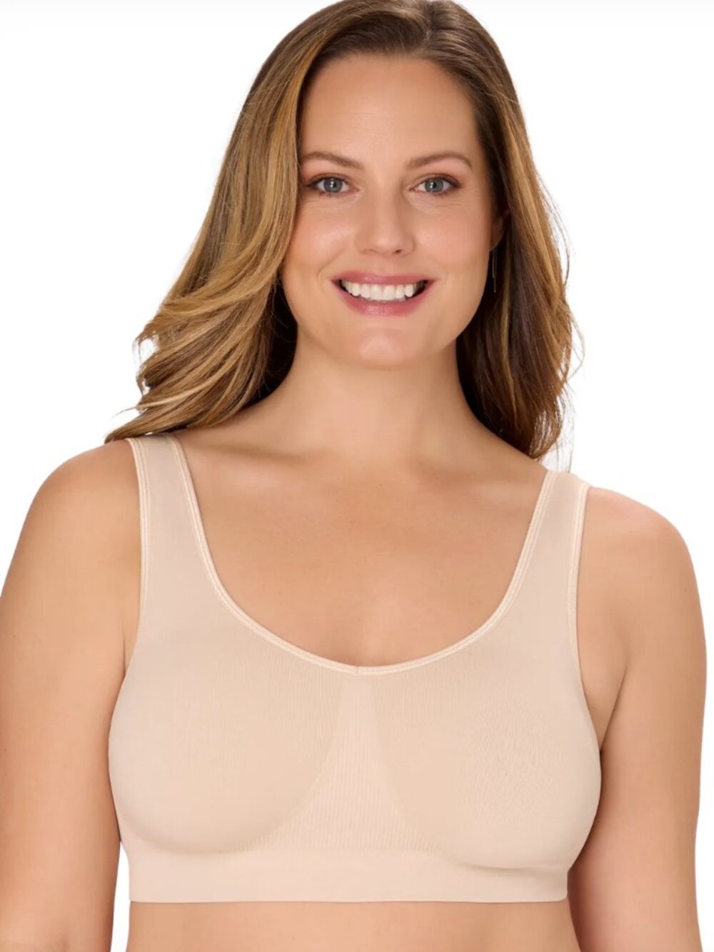 Bali DFBRAL Women's One Smooth U Smooth Support Bralette Bra for Women Beige M